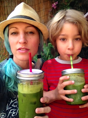kids drink green juice